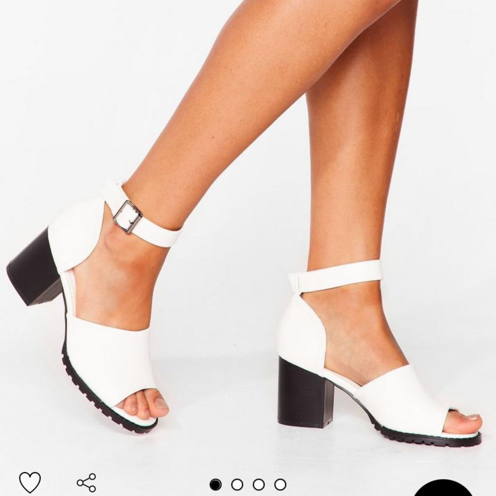 Brand new Nastygal white sandals